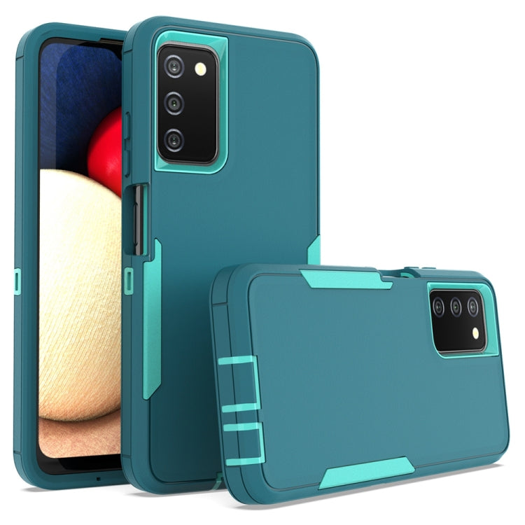 Blue 2 in 1 Magnetic PC + TPU Phone Case for Samsung Galaxy A03s, showcasing its sleek design and durable materials.